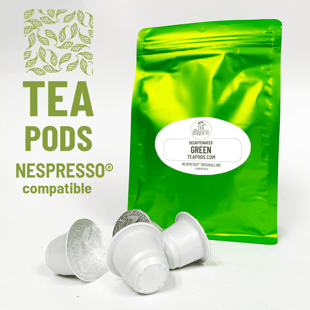 Green tea decaffeinated tea pods for Nespresso brewers OriginalLine
