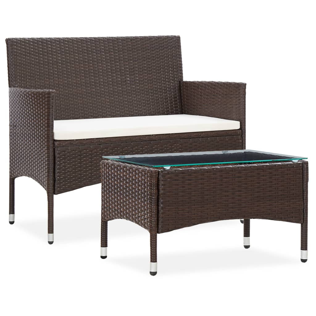 vidaXL Patio Lounge Set Outdoor Sectional Sofa Set Garden 2 Piece