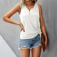 thumbnail image 4 of Vedolay Tops for Womens Tank Tops for Women Summer Trendy V Neck Sleeveless Tee Shirts Women Casual Tee,White L, 4 of 5
