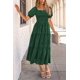 thumbnail image 5 of Vestido midi PRETTYGARDEN para mujer, verano 2025, floral, verde oscuro, 5 of 7
