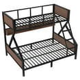 thumbnail image 5 of Aukfa Heavy-Duty Twin XL over Queen Bunk Bed with LED Lights & Storage Shelves, Metal Frame for Kids Teens Adults, Black, 5 of 8