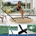thumbnail image 2 of Double Hammock with Stand – 2-Person Cotton Rope Hammock with Polyester Quilted Pad & Pillow, 475 Lbs Capacity Portable Hammock for Garden, Yard & Camping, 2 of 7