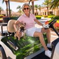 thumbnail image 3 of Golf Cart Seat Covers for 2 Seater,Green Trees Microfiber Cart Seat Towel Blanket,Forest Art Decor Spring Summer Nature Leaf Absorbent Breathable NonSlip Bench Seats Protector for Golf Course 51"x31", 3 of 9