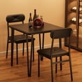 thumbnail image 4 of 3-Piece Dining Table Set for 2, Small Square Table with Upholstered Chairs for Apartments, 4 of 8