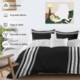 thumbnail image 4 of Black Striped Bedding 3 Piece Duvet Cover Set Full Size, Farmhouse Black White Stripes Soft Microfiber Comforter Cover with Zipper Closure & Pillowcases, Wrinkle & FadeResistant Quilt Cover, 4 of 9
