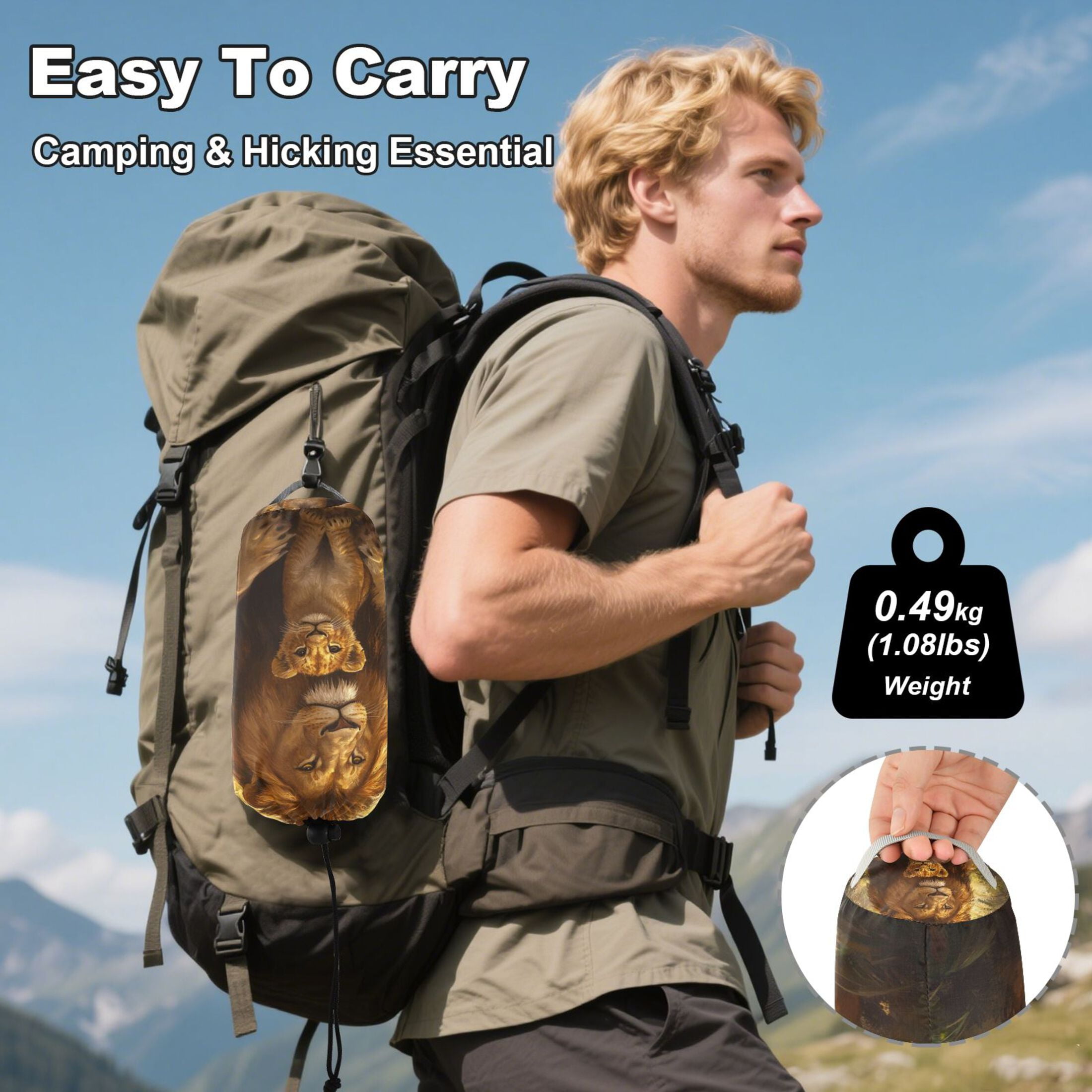 Hammock Camping Hammock Nylon Portable Hammock Travel Camping Hammock Father and Son Lions