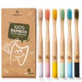 thumbnail image 1 of Cepillo de dientes Greenzla Kids de bambú, sin BPA, cerdas suaves, 6 unidades, 1 of 8