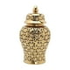 thumbnail image 1 of Cateissary Tarro de jengibre hueco de porcelana con tapa Organizador de tarros de templo Decoración del hogar Oro 19cmx36cm S, 1 of 1