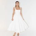 thumbnail image 2 of Women's Square Neck A-Line Maxi Dress Sleeveless Elegant Flowy Summer Graduation Dress, 2 of 8