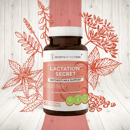 Secrets of the Tribe Lactation Secret Capsules Dietary Supplement, Natural Herb Blend, Made from Fenugreek, Blessed Thistle, Goat's Rue, Red Raspberry, Fennel Seed 60 Count