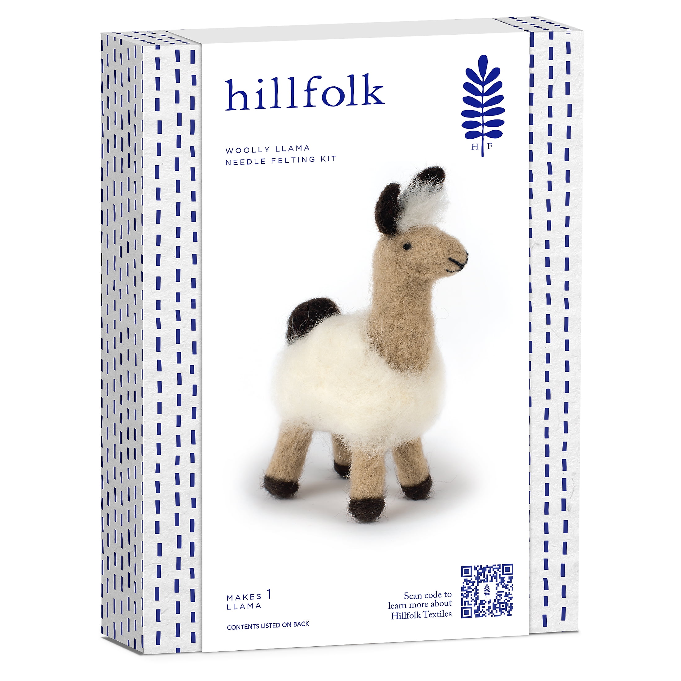 Hillfolk Llama Needle Felting Kit with Wool Roving & Instructions