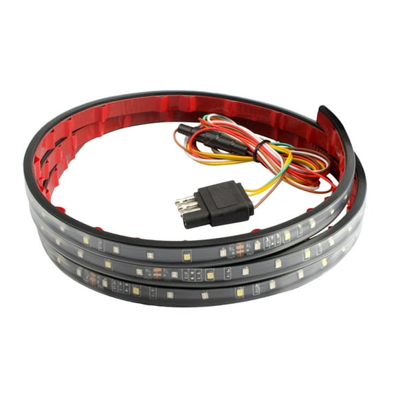 WHAMVOX 1Pc 50Inches Two-color Flowing Water Conducts Light Heavy Cargo Trailer Brake Steering Taillight（Red   White）