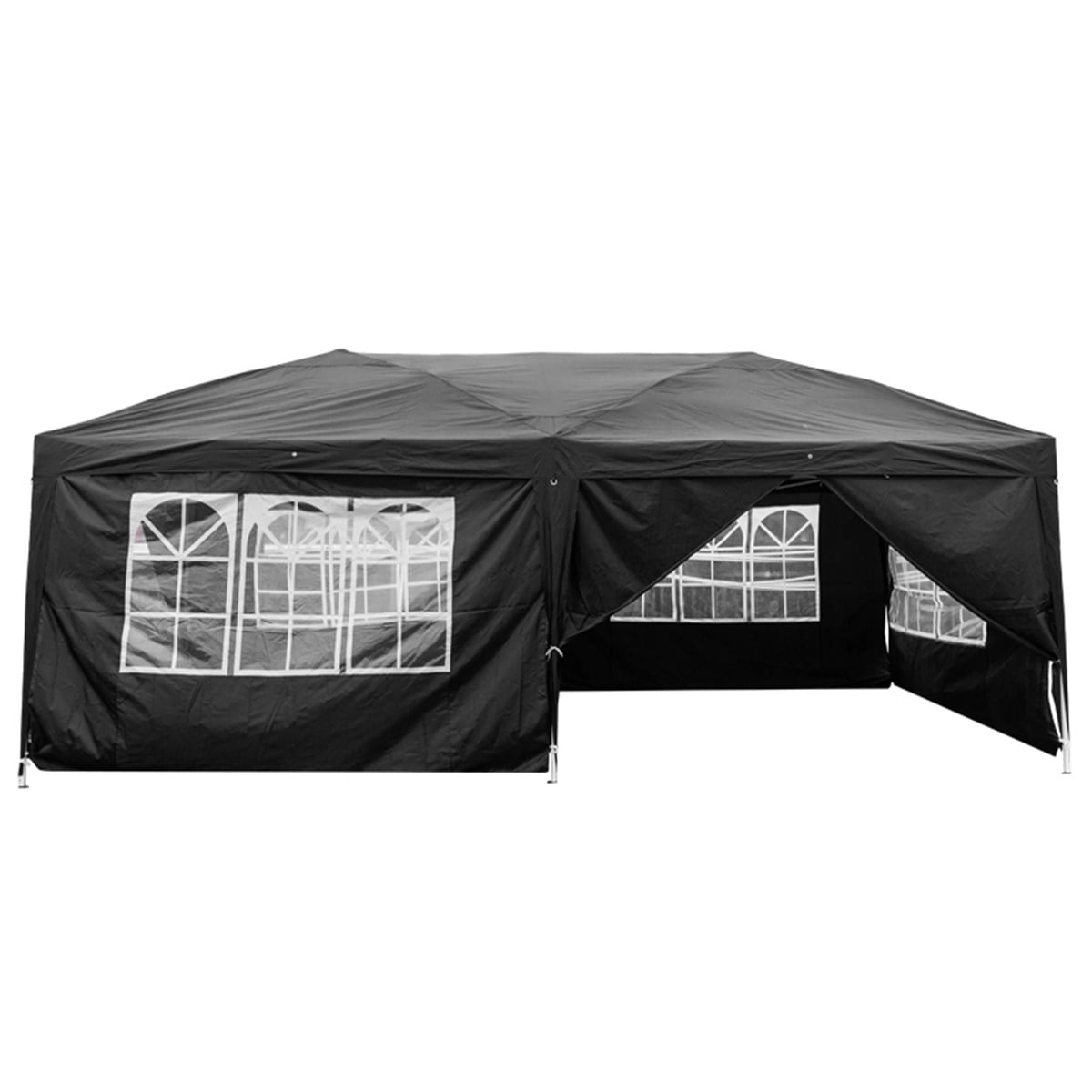 Lowestbest 10'x20'Outdoor Pop Up Tent with 6 Sidewall, Folding Gazebo Party Tent with Carry Bag, Black Lowestbest 10'x20'Outdoor Pop Up Tent with 6 Sidewall, Folding Gazebo Party Tent with Carry Bag, Black