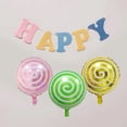 thumbnail image 4 of 10Pcs 18 Inches Lollipop Balloon Round Leakproof Multi-colors Strong Tear-resistant Scene Layout Reusable Birthday Party Aluminum Film Decorative Balloon for Indoor, 4 of 7
