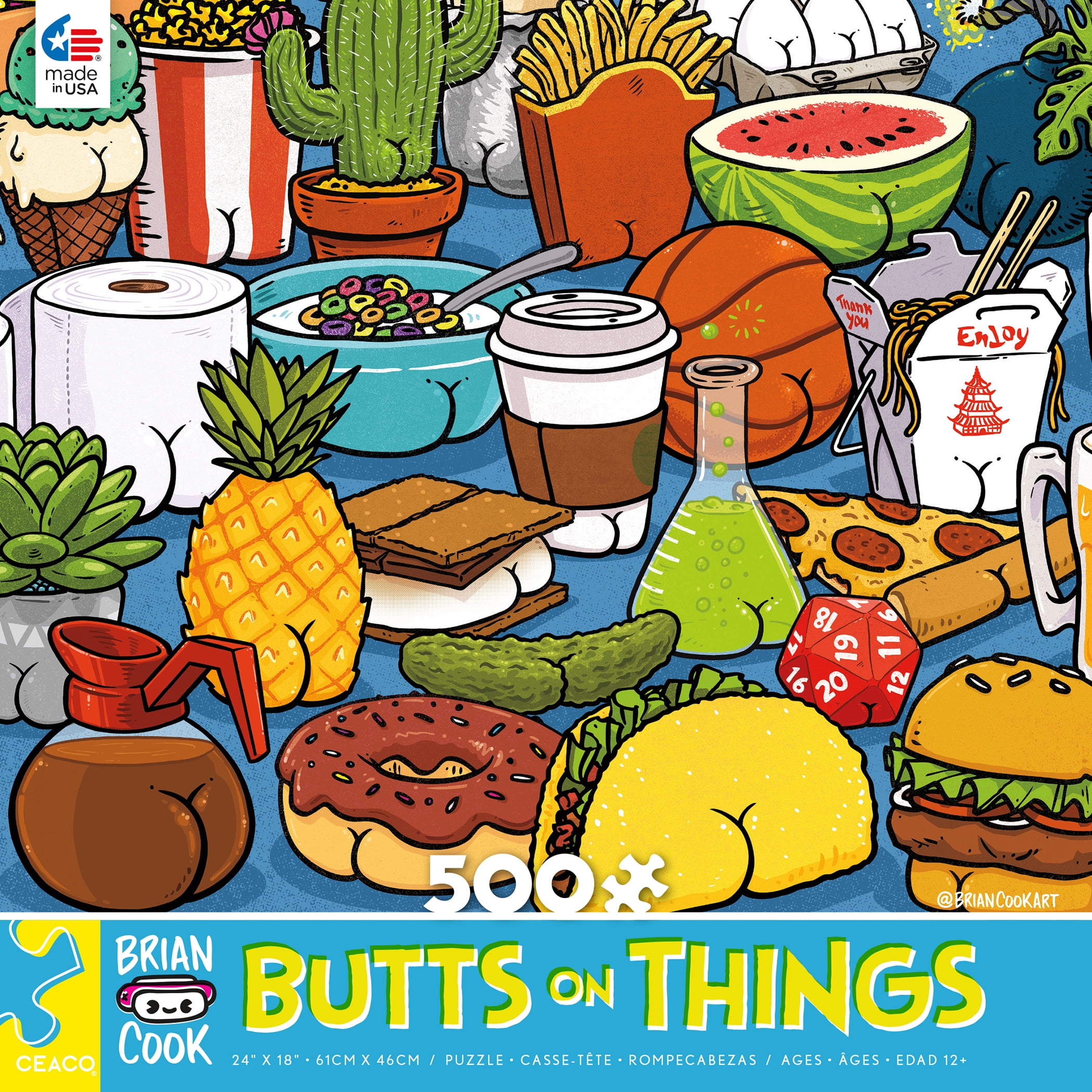 Ceaco - Brian Cook - Butts on Things - 500 Piece Interlocking Jigsaw Puzzle