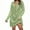 Mint Green, variant on Hvot&aat Women's Sexy Party Dresses Satin Collar V Neck Drape Ruched Front Flowy Long Sleeve Short Mini Dress