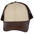 thumbnail image 2 of Trucker Visor Adjustable Sports Baseball Straw Mesh Summer Blank Mens Hat Cap, Brown Tan, 2 of 7