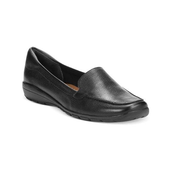 Easy Spirit Womens Abide 8 Leather Slip On Loafers Black 10 Wide (C,D,W)