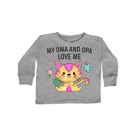 

Inktastic My Oma and Opa Love Me with Cute Kitten and Flowers Gift Toddler Boy or Toddler Girl Long Sleeve T-Shirt