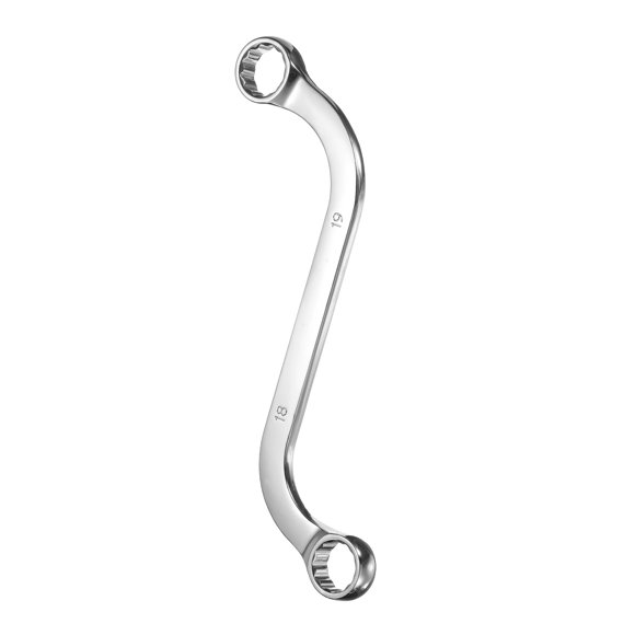 Uxcell Clé à Molette en S 12mm x 13mm Métrique 12 Points Double Extrémité Chromée, Acier 45
