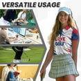 thumbnail image 6 of COEQINE Short Sleeve Golf Shirts for Women Lightweight Quick Dry Fit Tennis Activewear Moisture Wicking LOVE TO GOLF Print Polo Shirts Workout 1/4 Zip Golf Tops, M, 6 of 7