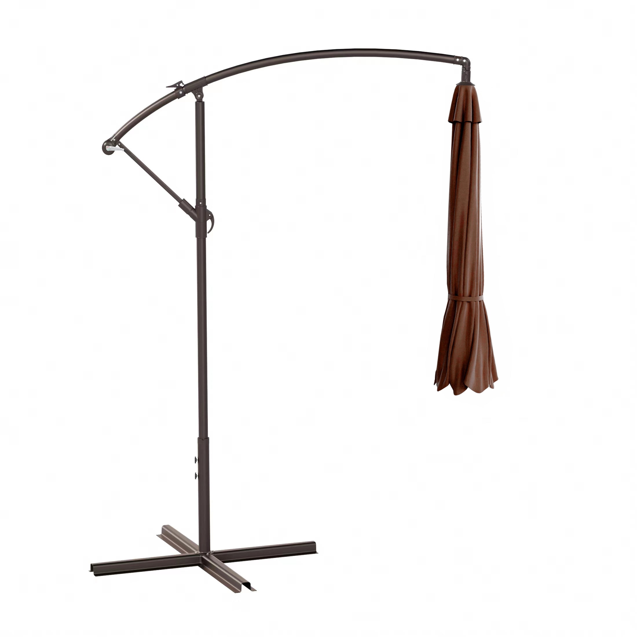 WestinTrends Julia 10 Ft Cantilever Umbrella Outdoor Patio Shade Market Hanging Offset Umbrella with Infinite Tilt and Easy Open Crank Lift, Coffee