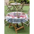 thumbnail image 4 of Outdoor Tablecloth with Umbrella Hole for Patio/Picnic/Party/Camping, Farmhouse Wildflowers Waterproof Table Cloth Round Cover Washable, Spring Watercolor Floral Pigs Blue (Dia 54"), 4 of 9