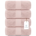 thumbnail image 2 of Juego de toallas de baño, blanco, clásico, lujoso, 700 g/m², algodón x4, rosa, 2 of 8