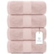 thumbnail image 2 of Juego de toallas de baño, blanco, clásico, lujoso, 700 g/m², algodón x4, rosa, 2 of 8