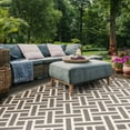 thumbnail image 4 of SAFAVIEH Courtyard Janey Bordered Indoor/Outdoor Area Rug, Anthracite/Light Beige, 9' x 12', 4 of 6