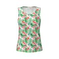 thumbnail image 3 of Picia Flamingo And Monstera Pattern Women's Workout Tank Top,Breathable Activewear,Slim Fit Athletic Top,Versatile Workout Moisture-wicking top-Large, 3 of 9