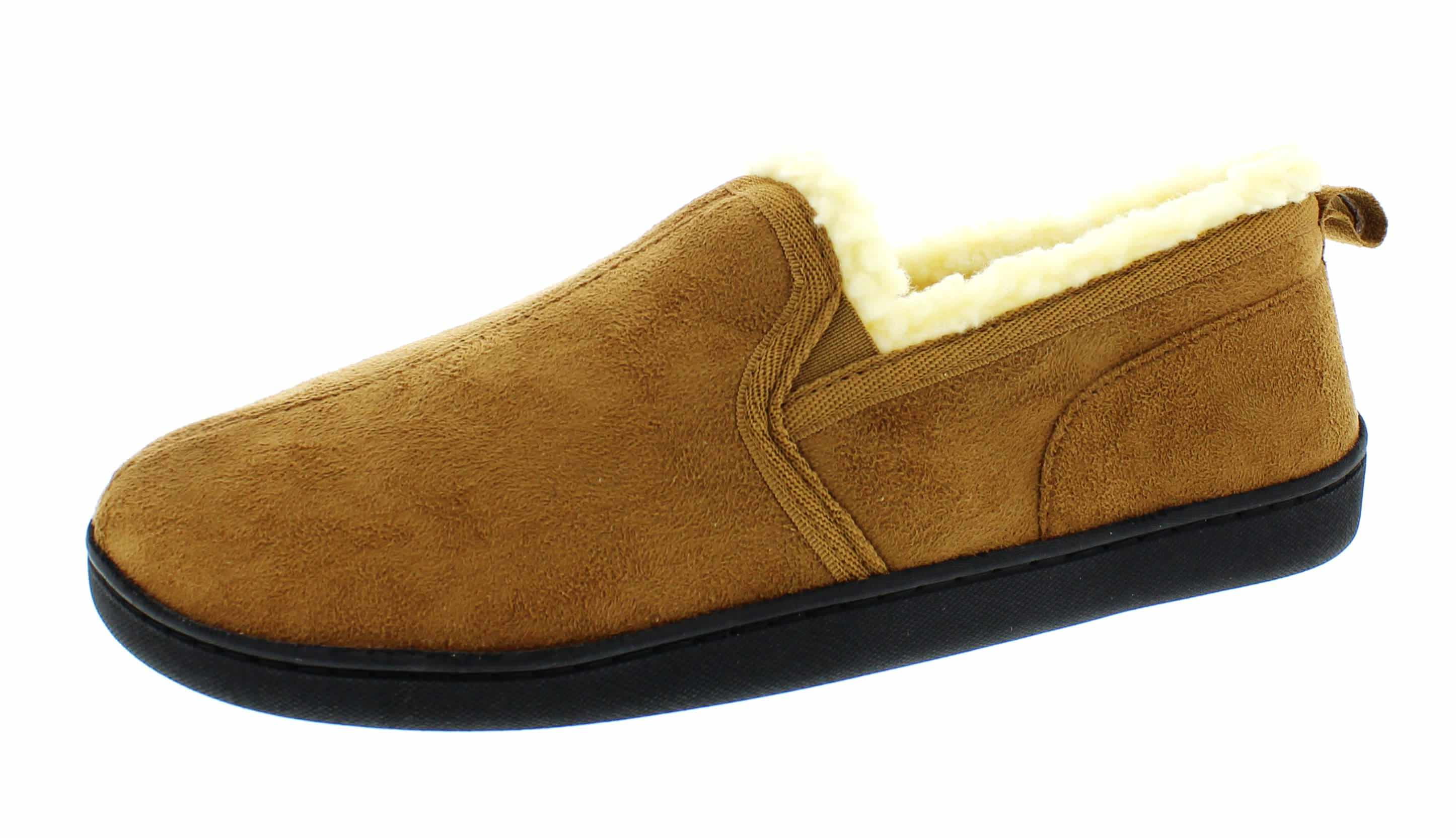 Gold Toe Men's Norman Memory Foam Slippers, Warm Sherpa Fleece Lined