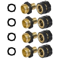 TOPRenddon 3/4 Inch Garden Hose Quick Connector, Aluminum Male and Female Quick Connect Garden Hose Fittings, Quick Release Water Hose Connector Fitting, 4 Pack