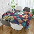 thumbnail image 2 of Yayeee Tablecloths 54" x 54" Rectangle Wrinkle Resistant Party Table Cover, Blue Vibrant Leaves Pattern, 2 of 8
