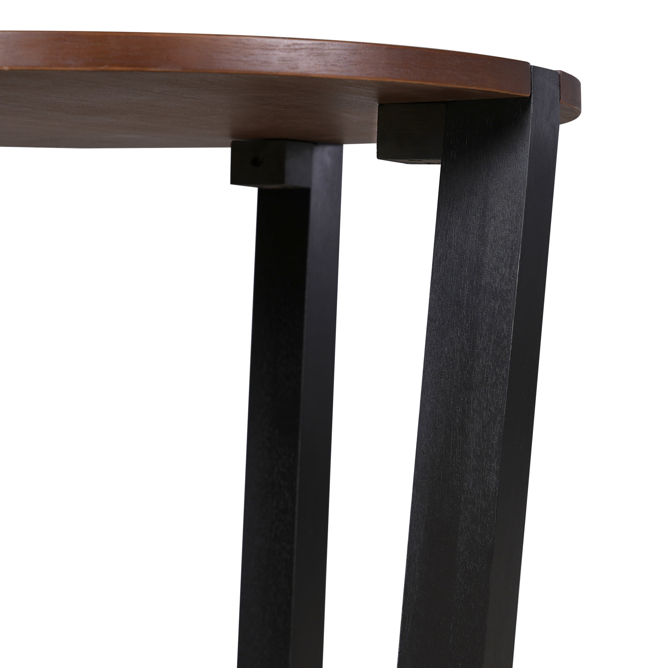 Christopher Knight Home 2-Piece Wood Table Set, Round Coffee Table and Side Table, Cross Bases, Natural+Black