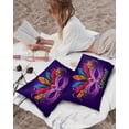 thumbnail image 4 of Brazilian Mardi Gras Celebration Outdoor Pillow Covers Set of 2,Decorative Waterproof Throw Pillow Case,Carnival Mask Feather on Purple Cotton Linen Soft Cozy Cushion Pillowcases, 4 of 7