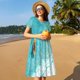 thumbnail image 4 of Balery Tranquil Ocean Canoe Journey Vestidos sueltos de manga corta para mujer, vestidos de verano 2025, vestidos casuales de corte A con vuelo., 4 of 6