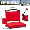 thumbnail image 3 of Stadium Seats with Back Support and Thick Cushion Bleacher Seats with Backs and Cushion Wide, Stadium Chairs Include Shoulder Strap and Pocket, Perfect for Sports Events, 3 of 14