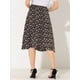 thumbnail image 4 of INSPIRE CHIC Falda midi de una línea con estampado floral para mujer Faldas vintage de gasa de verano Blanco negro M, 4 of 5
