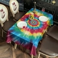 thumbnail image 2 of Colorful Rainbow Tie Dye Spiral Pattern Rectangle Tablecloth 60"x120",Waterproof Polyester Rectangle Table Cloth, Wipeable Spillproof Polyester Tablecloth for Dining, Camping, Indoor and Outdoor, 2 of 6