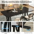 thumbnail image 3 of Tribesigns 63 Inch Dining Table Seats 4-6, Modern Dinner Table with Heavy Duty Metal Frame, Large Dinner Table for Home, Kitchen, Black, 3 of 5