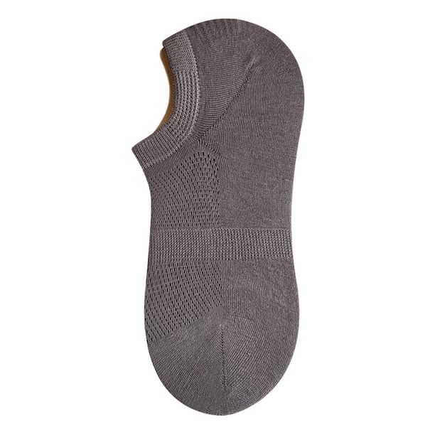 Xiao Hua 10 pares de calcetines invisibles para hombre, antideslizantes, de silicona, que absorben la humedad, de corte bajo, informales, color gris oscuro.