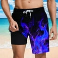 thumbnail image 2 of Puntoco Men's Workout Shorts Clearance Men Casual Print Lining Shorts with Pockets Elastic Waist Beach Pants Dark Blue L(L), 2 of 6