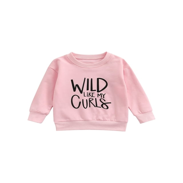 Chandail en Molleton Bébé Fille Garçon Manches Longues Col Rond Imprimé Lettre Unique Décontracté Noir 4-5 Ans