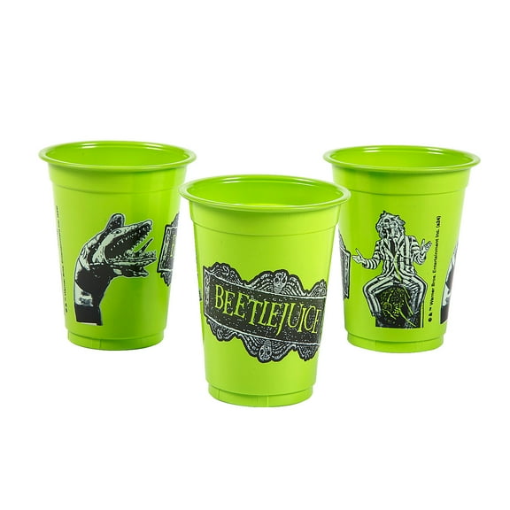 4 1/2" 16 oz. Bulk 50 Count Beetlejuice Party Disposable Plastic Cups