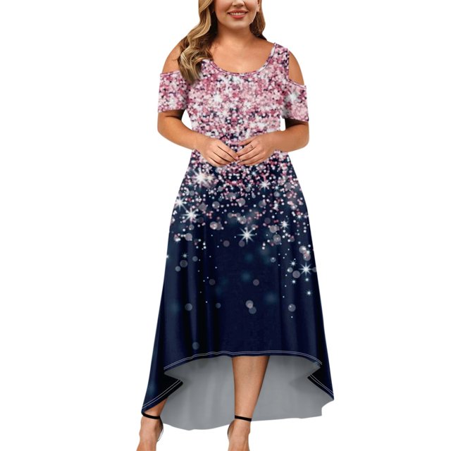 DPTALR Robe Longue d'Été Élégante à Épaules Dénudées, Manches Mi-Longues, Col Rond, pour Femme, pour Grande Fête des Mères
