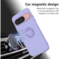 thumbnail image 5 of Compatible with Google Pixel 9 Case with Ring Kickstand Green, Google Pixel 9 Phone Case Silicone Liquid with Soft Microfiber Lining Slim Shockproof Protective Cover (Purple), 5 of 14