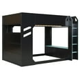 thumbnail image 6 of Harper & Bright Designs Full Size Gaming Loft Bed with Height-adjustable Desk & RGB Lights, Full Wood Loft Bed Frame with Storage Compartments & Hanging Rod, Blue, 6 of 17