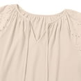 thumbnail image 6 of Babyabule Women's 3/4 Sleeve Lace Waffle Pullover Classic Solid Color Casual Top V-neck Linen Womens Tops, 6 of 8