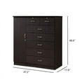 thumbnail image 5 of Pemberly Row Tall 7 Drawer Chest with 2 Locking Drawers in Chocolate, 5 of 5